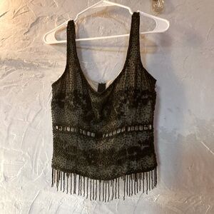 Mia Bella black beaded crop top